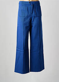 Pantalon evazat talie cu cleme talie înaltă albastru SOEUR femeie