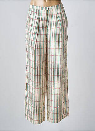 Pantalon larg țesătură poplin talie înaltă roz CHLOÉ STORA femeie