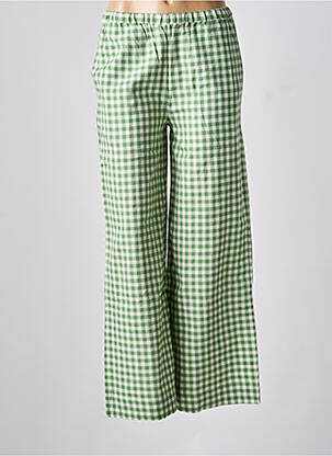 Pantalon larg țesătură poplin mărime normală verde V.DE.VINSTER femeie
