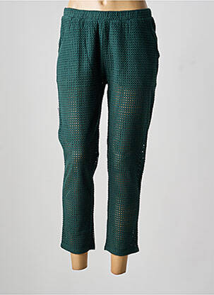Pantalon 7/8 țesătură poplin mărime normală verde LEÏ-1984 femeie