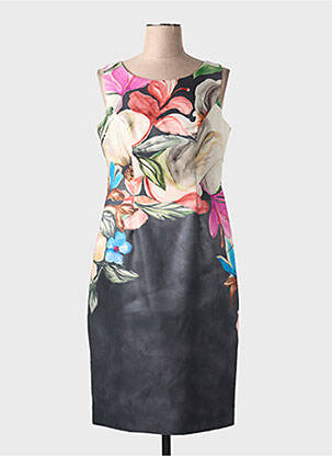 Rochie midi imprimeu floral fără mâneci negru SONIA PENA femeie