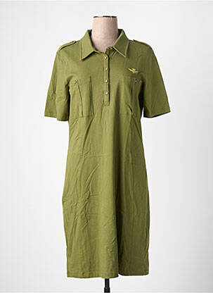 Rochie midi mâneci scurte mâneci scurte verde AERONAUTICA femeie