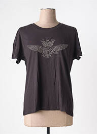 Tricou croială cambrată mâneci scurte maro AERONAUTICA femme