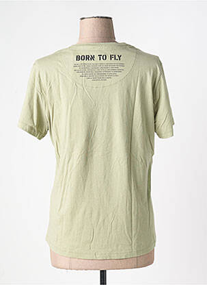 Tricou croială dreaptă mâneci scurte verde AERONAUTICA femeie