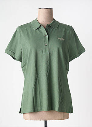 Polo broderie mâneci scurte verde AERONAUTICA femeie
