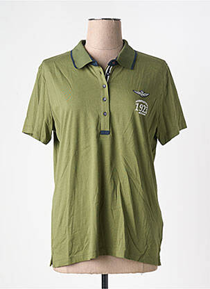 Polo broderie mâneci scurte verde AERONAUTICA femeie
