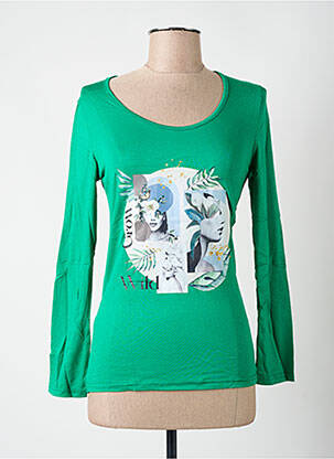 Tricou mâneci lungi mâneci lungi verde MULTIPLES femeie