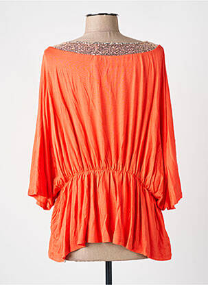 Top țesătură jersey mâneci scurte portocalie MULTIPLES femeie