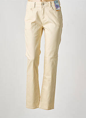 Blugi cu croială slim bej QUATRE VINGT JOURS femeie