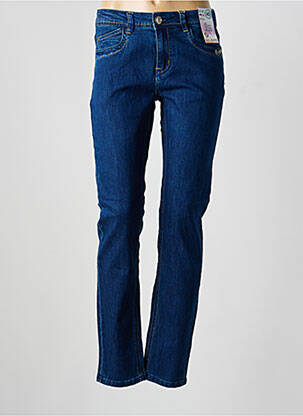 Blugi cu croială slim albastru QUATRE VINGT JOURS femeie