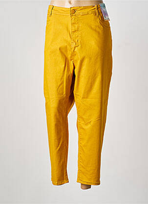 Blugi cu croială slim galben QUATRE VINGT JOURS femeie