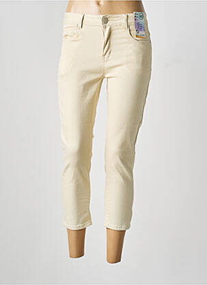 Blugi cu croială slim bej QUATRE VINGT JOURS femeie