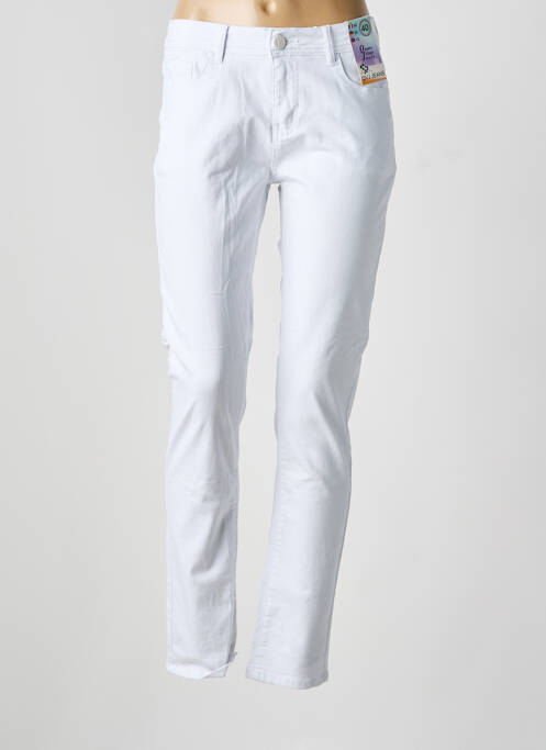 Blugi cu croială slim alb QUATRE VINGT JOURS femeie