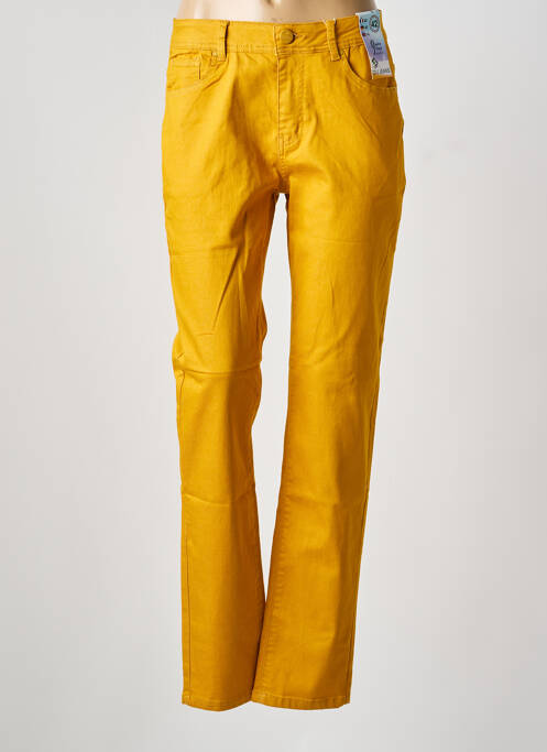 Blugi cu croială slim galben QUATRE VINGT JOURS femeie