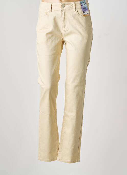 Blugi cu croială slim bej QUATRE VINGT JOURS femeie