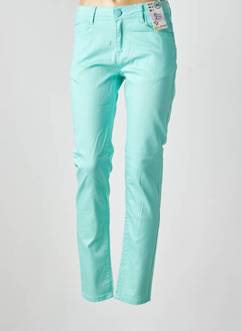 Blugi cu croială slim albastru QUATRE VINGT JOURS femeie