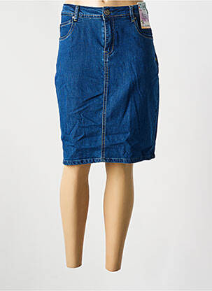 Fustă midi albastru QUATRE VINGT JOURS femeie