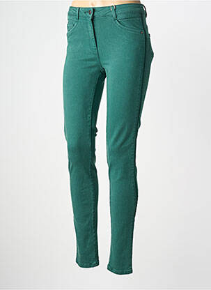 Pantalon slim țesătură poplin mărime normală verde C'EST BEAU LA VIE femeie