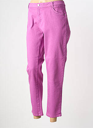 Pantalon slim țesătură poplin mărime normală violet C'EST BEAU LA VIE femeie