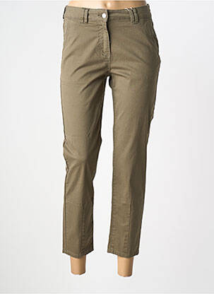Pantalon 7/8 țesătură poplin mărime normală verde C'EST BEAU LA VIE femeie