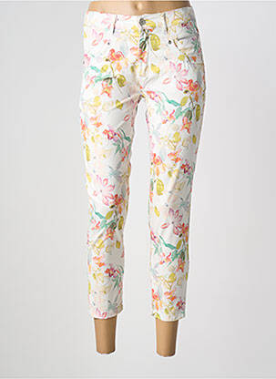 Pantalon 7/8 țesătură poplin mărime normală alb ANNA MONTANA femeie