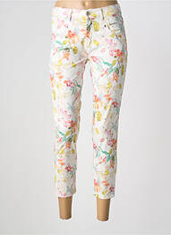 Pantalon 7/8 țesătură poplin mărime normală alb ANNA MONTANA femme