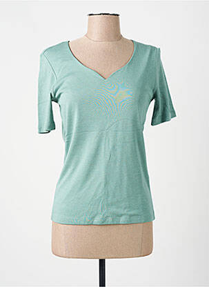 Tricou guler în v mâneci scurte verde STREET ONE femeie