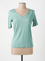 Tricou guler în v mâneci scurte verde STREET ONE femeie