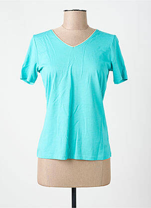 Tricou guler în v mâneci scurte albastru JULIE GUERLANDE femeie