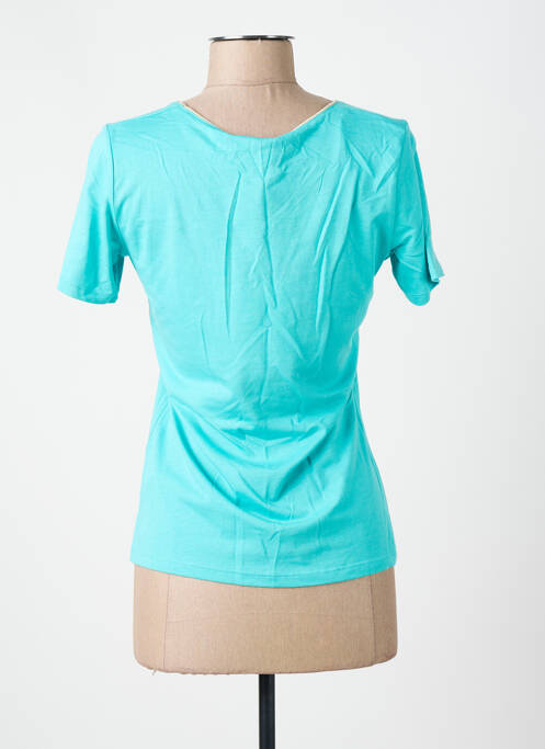 Tricou guler în v mâneci scurte albastru JULIE GUERLANDE femme