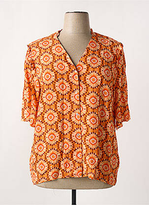 Cămașă imprimeu floral mâneci 3/4 portocaliu C'EST BEAU LA VIE femme