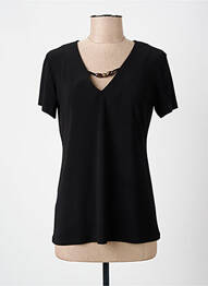 Tricou guler în v mâneci scurte negru ARONA femme