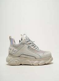 Adidași vârf rotund toc de 4 la 6 cm argintiu BUFFALO femme