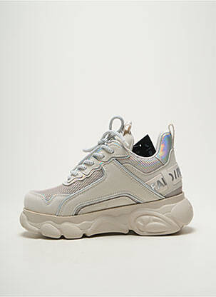 Adidași vârf rotund toc de 4 la 6 cm argintiu BUFFALO femeie