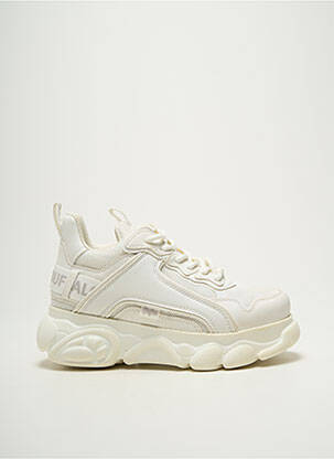 Adidași vârf rotund toc de 4 la 6 cm alb BUFFALO femeie