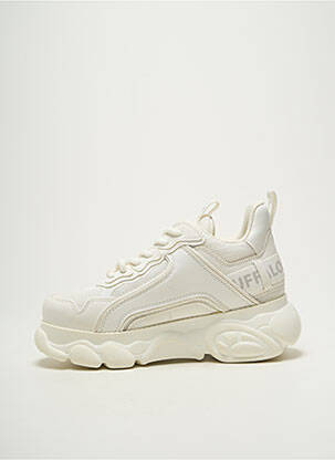 Adidași vârf rotund toc de 4 la 6 cm alb BUFFALO femeie