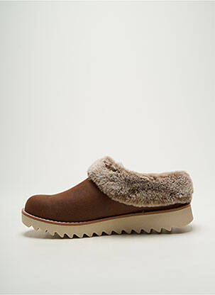 Papuci/pantofi de casă vârf rotund toc plat până la 3 cm maro SKECHERS femeie