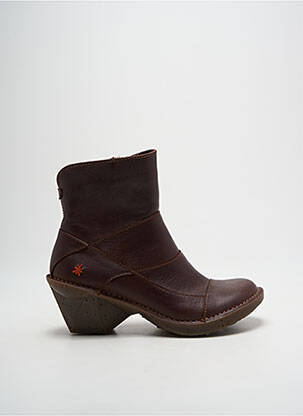 Botine/ghete material neted toc de 4 la 6 cm maro ART femeie