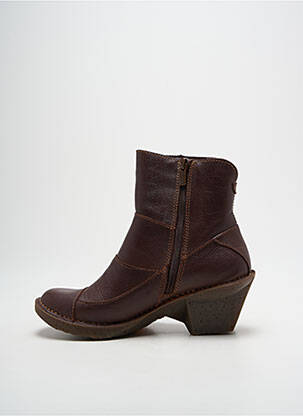 Botine/ghete material neted toc de 4 la 6 cm maro ART femeie