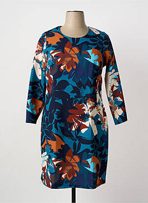 Rochie midi imprimeu floral mâneci lungi albastru GREGORY PAT femeie