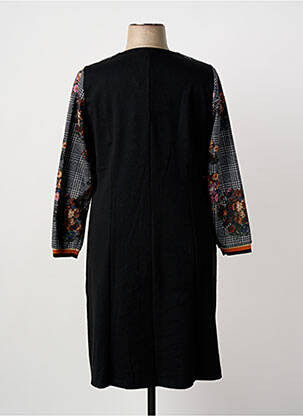 Rochie midi imprimeu fantezie mâneci lungi negru GUY DUBOUIS femeie