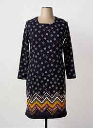Rochie midi imprimeu fantezie mâneci lungi albastru GUY DUBOUIS femme