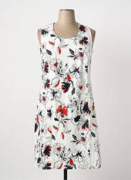 Rochie midi imprimeu floral fără mâneci alb GUY DUBOUIS femme