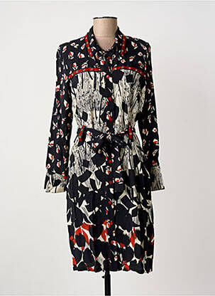 Rochie midi imprimeu fantezie mâneci lungi negru MERI & ESCA femeie