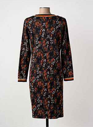 Rochie midi imprimeu floral mâneci lungi maro GUY DUBOUIS femeie