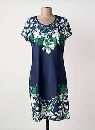 Rochie midi imprimeu floral mâneci scurte albastru GREGORY PAT femeie