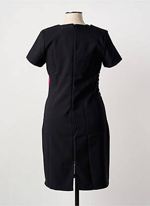 Rochie midi imprimeu fantezie mâneci scurte negru GUY DUBOUIS femeie