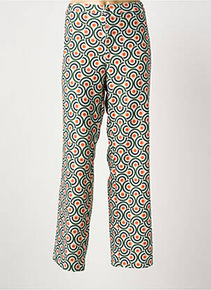 Pantalon drept țesătură crep mărime normală verde WALTRON femeie