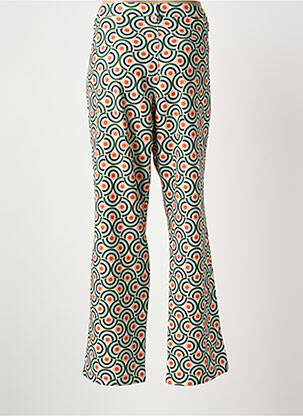 Pantalon drept țesătură crep mărime normală verde WALTRON femeie