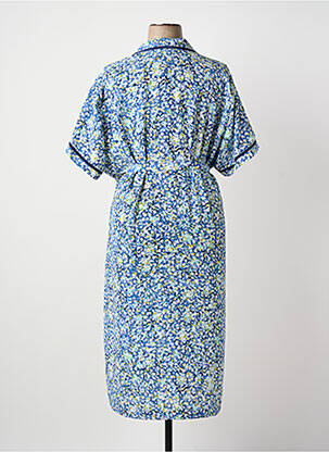 Rochie midi imprimeu floral mâneci scurte albastru GUY DUBOUIS femeie